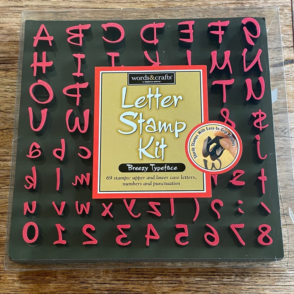 Words & Crafts Letter Stamp Kit – Breezy Typeface (69 Pieces)